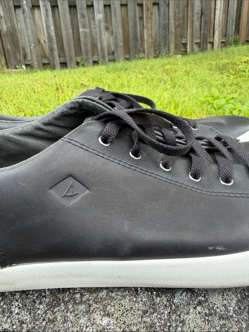 Sperry Top-Sider Men's Black Leather lace up sneakers casual work shoes size 11 - Picture 4 of 16
